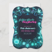 グローフェアリーパーティーテーマ – 暗い後のおとぎ話 招待状 (正面)