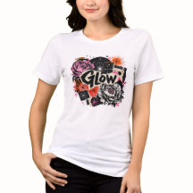 グローフローラルコズミックコラージュ グラフィックTシャツ