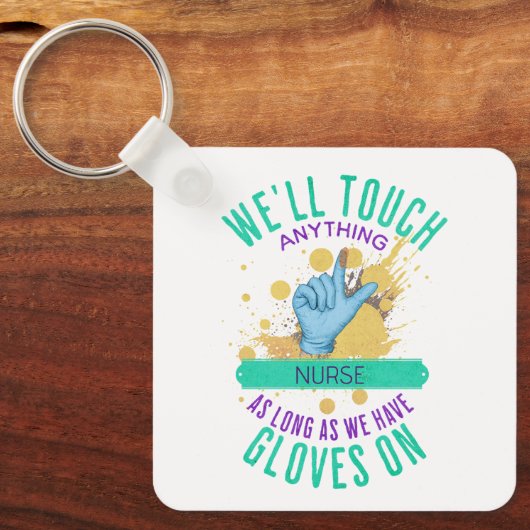 グローブおもしろいカスタマイズ(医療業務) -ナース キーホルダー (正面)
