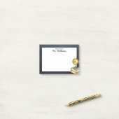 グローブおよび黒板パーソナライズされた先生 ポストイット (デスク上)