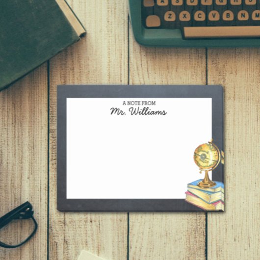 グローブおよび黒板パーソナライズされた先生 ポストイット