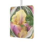 グローブのバイオレットとイエローアイリス澄んデザイン カーエアーフレッシュナー (左)