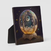 グローブの月、神秘的、魔法のAIアート フォトプラーク (正面)