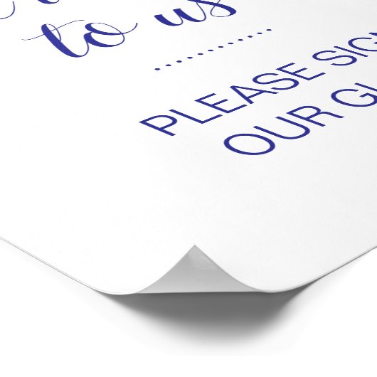 グローブエレガントル・ネイビー・ブルーのサインを結婚下さい ポスター (角)