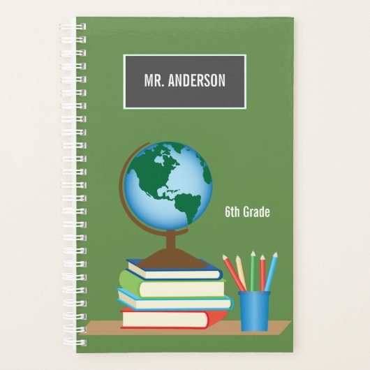 グローブオンスクールブックパーソナライズされた先生 プランナー手帳 (正面)