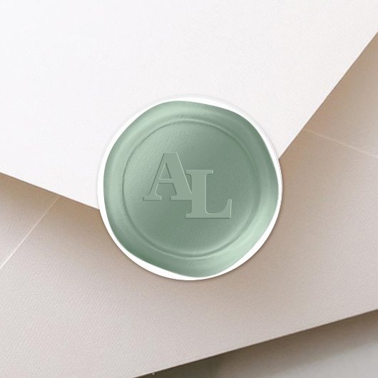 グローブグリーンシールモノグラム結婚式用シール ラウンドシール