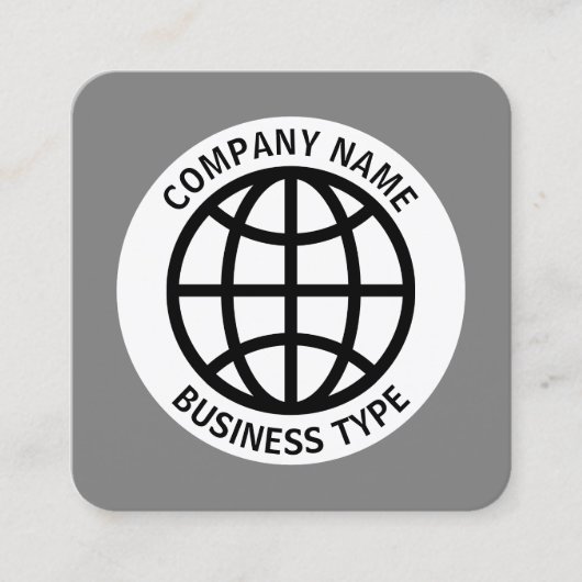 グローブシンボル – 50pcグレー#7F7F7F スクエア名刺 (正面)