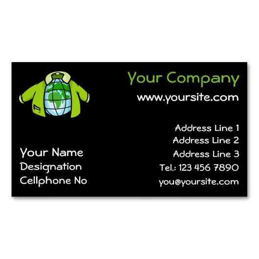 グローブジャケット マグネット名刺 (正面)