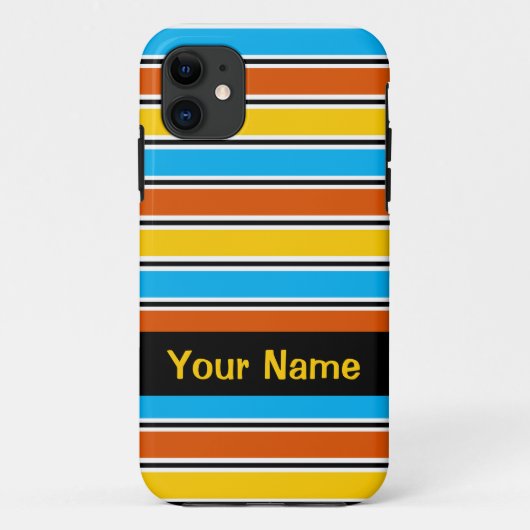 グローブストライプクラシック「名前」 iPhoneケース Case-Mate iPhoneケース (裏面)