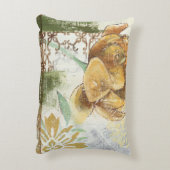 グローブフラワー付き装飾フレスコデザイン アクセントクッション (裏面(縦))