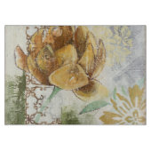 グローブフラワー付き装飾フレスコデザイン カッティングボード (正面)