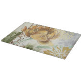 グローブフラワー付き装飾フレスコデザイン カッティングボード (角)
