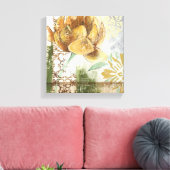 グローブフラワー付き装飾フレスコデザイン キャンバスプリント (インサイチュ (リビング))