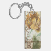 グローブフラワー付き装飾フレスコデザイン キーホルダー (正面左)