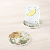 グローブフラワー付き装飾フレスコデザイン コースター (側面)