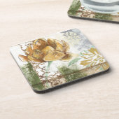 グローブフラワー付き装飾フレスコデザイン コースター (左側)