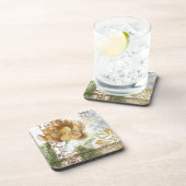 グローブフラワー付き装飾フレスコデザイン コースター (右側)