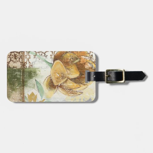 グローブフラワー付き装飾フレスコデザイン ラゲッジタグ (正面横)