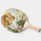 グローブフラワー付き装飾フレスコデザイン 卓球ラケット (横)