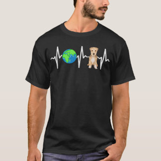 グローブプラネットアースレイクランドテリアハートビートドッグ Tシャツ