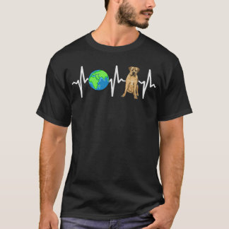 グローブプラネット地球ボーアボールハートビートドッグラバー Tシャツ