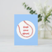 グローブベースボールバースデーパーティーの招待状を手に入れる インビテーションポストカード (スタンド正面)