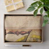 グローブマップヴィンテージ20x30デコページティッシュペーパー 薄葉紙 (ギフト)