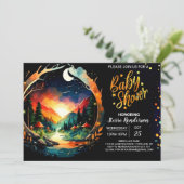 グローブモダンエンチャントコテージコアベビーシャワー 招待状 (スタンド正面)