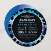 グローブルースプラッシュバーバルミツワー招待状 招待状 (正面/裏面)