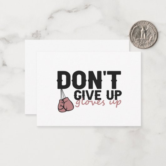 グローブ与えアアップしないおもしろいボクシング ノートカード (正面/裏面インサイチュ)