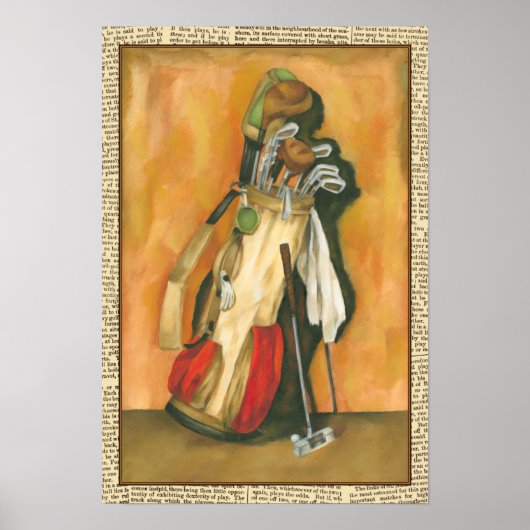 グローブ付きゴルフバッグbyジェニファー・ゴルdberger ポスター (正面)