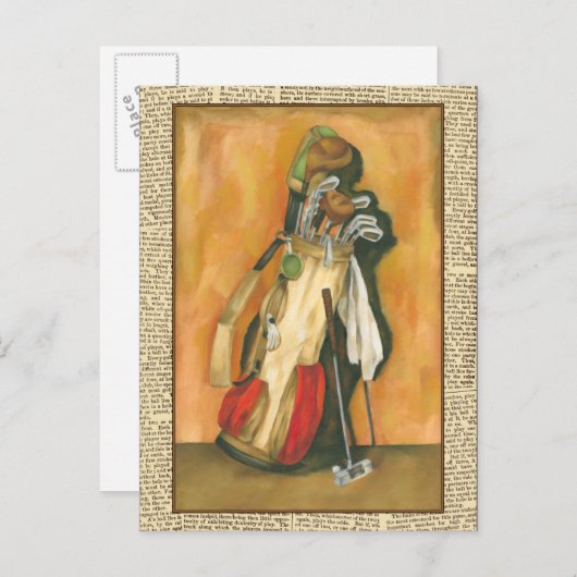 グローブ付きゴルフバッグbyジェニファー・ゴルdberger ポストカード (正面/裏面)