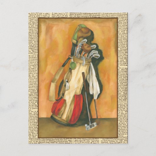 グローブ付きゴルフバッグbyジェニファー・ゴルdberger ポストカード (正面)