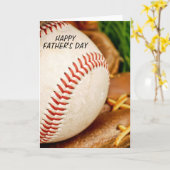 グローブ付き野球幸せの父の日 カード (黄色い花)