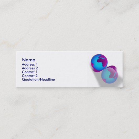 グローブ名刺 スキニー名刺 (正面)