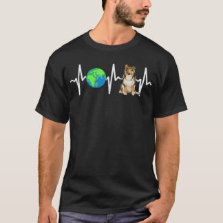 グローブ惑星地球コリー鼓動犬愛好家 Tシャツ
