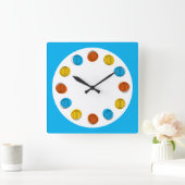 グローブ時計の青い四角 スクエア壁時計 (ホーム)