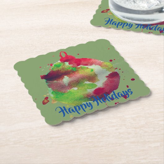 グローブ芸術的オーナメント絵を描、水色 ペーパーコースター (アングル)