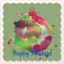 グローブ芸術的オーナメント絵を描、水色 ペーパーコースター