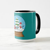 グローブw（鳥）ショウジョウコウカンチョウ雪だるま&パインツリー |カスタマイズ マグカップ (正面右)