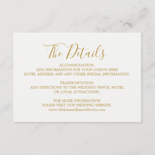 グローベットター結婚グラムの詳細カード エンクロージャーカード (正面)