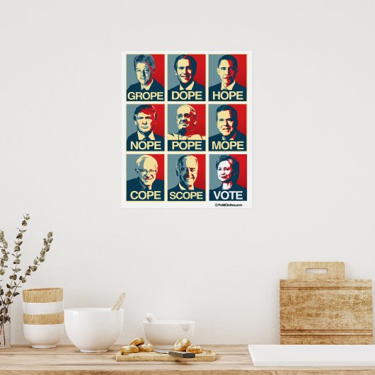 グローペドーピングホープノペ法王モペのスコープ投票 ポスター (キッチン)