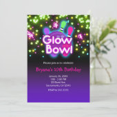 グローボウルボーリングネオンスターズバースデーパーティー 招待状 (スタンド正面)