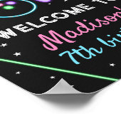 グローボーリングウェルカムバースデーパーティーサイン ポスター (角)