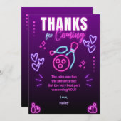 グローボーリングパーティー誕生日サンキューカード サンキューカード (正面/裏面)