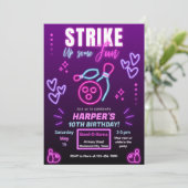 グローボーリングパーティー誕生日パーティーの招待 招待状 (スタンド正面)