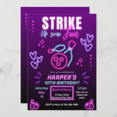 グローボーリングパーティー誕生日パーティーの招待 招待状 (正面/裏面)