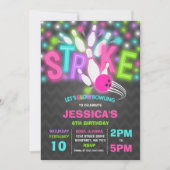 グローボーリング招待状ネオングローボーリングパーティー 招待状 (正面)