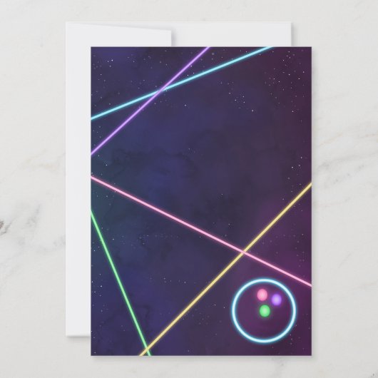 グローボーリング誕生日パーティーの招待おもしろいの色 招待状 (裏面)