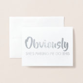 グローマおもしろいスマンまたは花婿介添人 – 明らかに 箔カード (封筒付き正面)